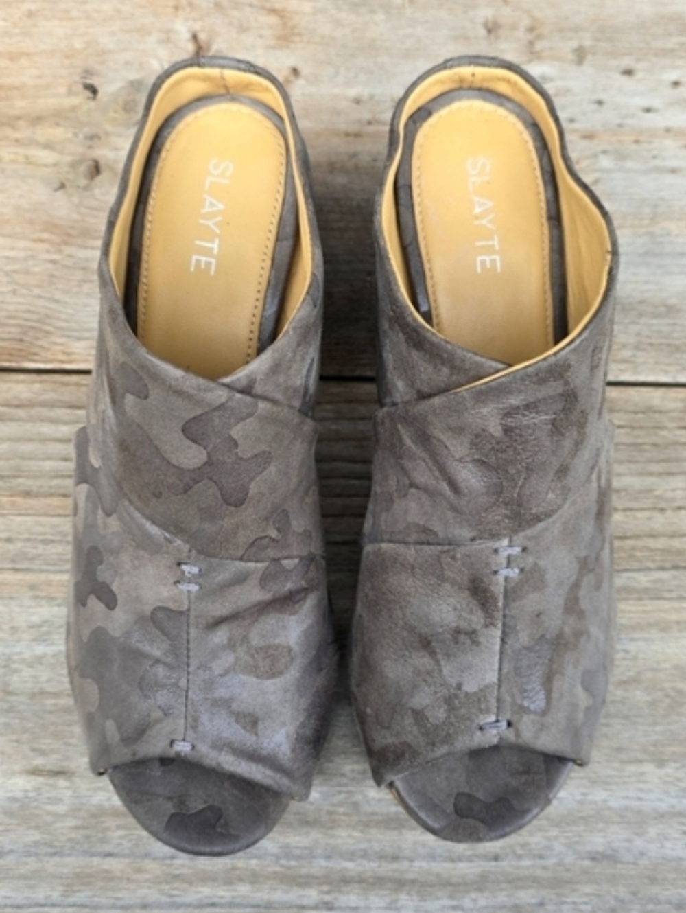 Slayte NEW Miranda Urban Boho Utility Neurtral Camo Block Heel Mule Sandal 8M